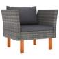 Preview: Gartensofa Poly Rattan und Eukalyptus Massivholz