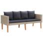 Preview:  2-tlg. Garten-Lounge-Set mit Auflagen Poly Rattan Beige