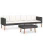 Preview:  2-tlg. Garten-Lounge-Set mit Kissen Poly Rattan Schwarz