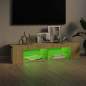 Preview: TV-Schrank mit LED-Leuchten Sonoma-Eiche 135x39x30 cm 