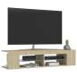 Preview: TV-Schrank mit LED-Leuchten Sonoma-Eiche 135x39x30 cm 