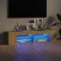 Preview: TV-Schrank mit LED-Leuchten Sonoma-Eiche 135x39x30 cm 