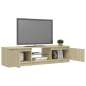 Preview: TV-Schrank mit LED-Leuchten Sonoma-Eiche 140x40x35,5 cm