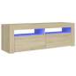 Preview: TV-Schrank mit LED-Leuchten Sonoma-Eiche 120x35x40 cm