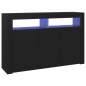 Preview: Sideboard mit LED-Leuchten Schwarz 115,5x30x75 cm