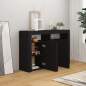 Preview: Sideboard mit LED-Leuchten Schwarz 115,5x30x75 cm