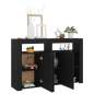 Preview: Sideboard mit LED-Leuchten Schwarz 115,5x30x75 cm