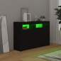 Preview: Sideboard mit LED-Leuchten Schwarz 115,5x30x75 cm