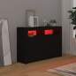 Preview: Sideboard mit LED-Leuchten Schwarz 115,5x30x75 cm