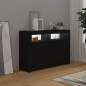 Preview: Sideboard mit LED-Leuchten Schwarz 115,5x30x75 cm