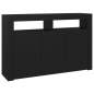 Preview: Sideboard mit LED-Leuchten Schwarz 115,5x30x75 cm