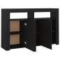 Preview: Sideboard mit LED-Leuchten Schwarz 115,5x30x75 cm