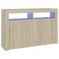 Preview: Sideboard mit LED-Leuchten Sonoma-Eiche 115,5x30x75 cm