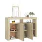 Preview: Sideboard mit LED-Leuchten Sonoma-Eiche 115,5x30x75 cm