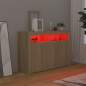 Preview: Sideboard mit LED-Leuchten Sonoma-Eiche 115,5x30x75 cm