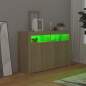 Preview: Sideboard mit LED-Leuchten Sonoma-Eiche 115,5x30x75 cm