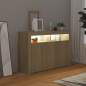 Preview: Sideboard mit LED-Leuchten Sonoma-Eiche 115,5x30x75 cm