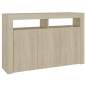 Preview: Sideboard mit LED-Leuchten Sonoma-Eiche 115,5x30x75 cm