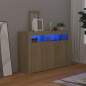 Preview: Sideboard mit LED-Leuchten Sonoma-Eiche 115,5x30x75 cm