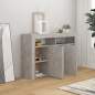 Preview: Sideboard mit LED-Leuchten Betongrau 115,5x30x75 cm