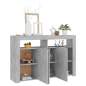 Preview: Sideboard mit LED-Leuchten Betongrau 115,5x30x75 cm