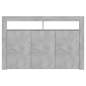 Preview: Sideboard mit LED-Leuchten Betongrau 115,5x30x75 cm