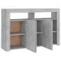 Preview: Sideboard mit LED-Leuchten Betongrau 115,5x30x75 cm