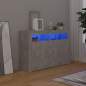 Preview: Sideboard mit LED-Leuchten Betongrau 115,5x30x75 cm