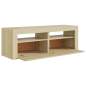 Preview: TV-Schrank mit LED-Leuchten Sonoma-Eiche 120x35x40 cm