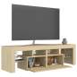 Preview:  TV-Schrank mit LED-Beleuchtung Sonoma-Eiche 140x36,5x40 cm