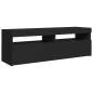 Preview: TV-Schrank mit LED-Leuchten Schwarz 120x35x40 cm