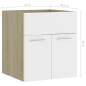 Preview:  Waschbeckenunterschrank Weiß Sonoma-Eiche 41x38,5x46 cm
