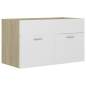 Preview:  Waschbeckenunterschrank Weiß Sonoma-Eiche 80x38,5x46 cm