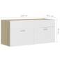 Preview:  Waschbeckenunterschrank Weiß Sonoma-Eiche 100x38,5x46 cm