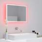 Preview:  LED-Badspiegel Hochglanz-Weiß 60x8,5x37 cm Acryl