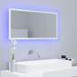 Preview:  LED-Badspiegel Hochglanz-Weiß 90x8,5x37 cm Acryl