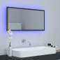 Preview:  LED-Badspiegel Hochglanz-Grau 90x8,5x37 cm Acryl