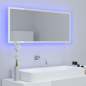 Preview:  LED-Badspiegel Hochglanz-Weiß 100x8,5x37 cm Acryl