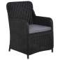 Preview:  9-tlg. Garten-Essgruppe Poly Rattan Schwarz