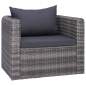 Preview:  9-tlg. Garten-Lounge-Set mit Kissen Poly Rattan Grau