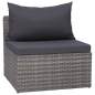 Preview:  10-tlg. Garten-Lounge-Set mit Kissen Poly Rattan Grau