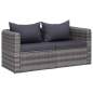 Preview:  10-tlg. Garten-Lounge-Set mit Kissen Poly Rattan Grau