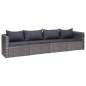 Preview:  9-tlg. Garten-Lounge-Set mit Kissen Poly Rattan Grau