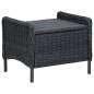 Preview:  2-tlg. Garten-Lounge-Set mit Auflagen Poly Rattan Dunkelgrau