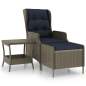 Preview:  2-tlg. Garten-Lounge-Set mit Auflagen Poly Rattan Braun