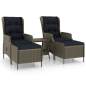 Preview:  3-tlg. Garten-Lounge-Set mit Auflagen Poly Rattan Braun