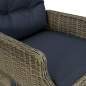 Preview:  3-tlg. Garten-Lounge-Set mit Auflagen Poly Rattan Braun