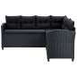 Preview:  6-tlg. Garten-Lounge-Set mit Auflagen Poly Rattan Schwarz