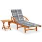 Preview: Sonnenliege mit Tisch und Auflage Akazie Massivholz 