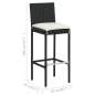 Preview:  5-tlg. Gartenbar-Set mit Kissen Poly Rattan Schwarz